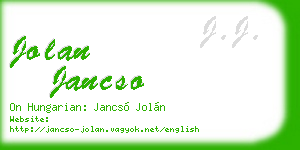 jolan jancso business card