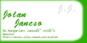 jolan jancso business card